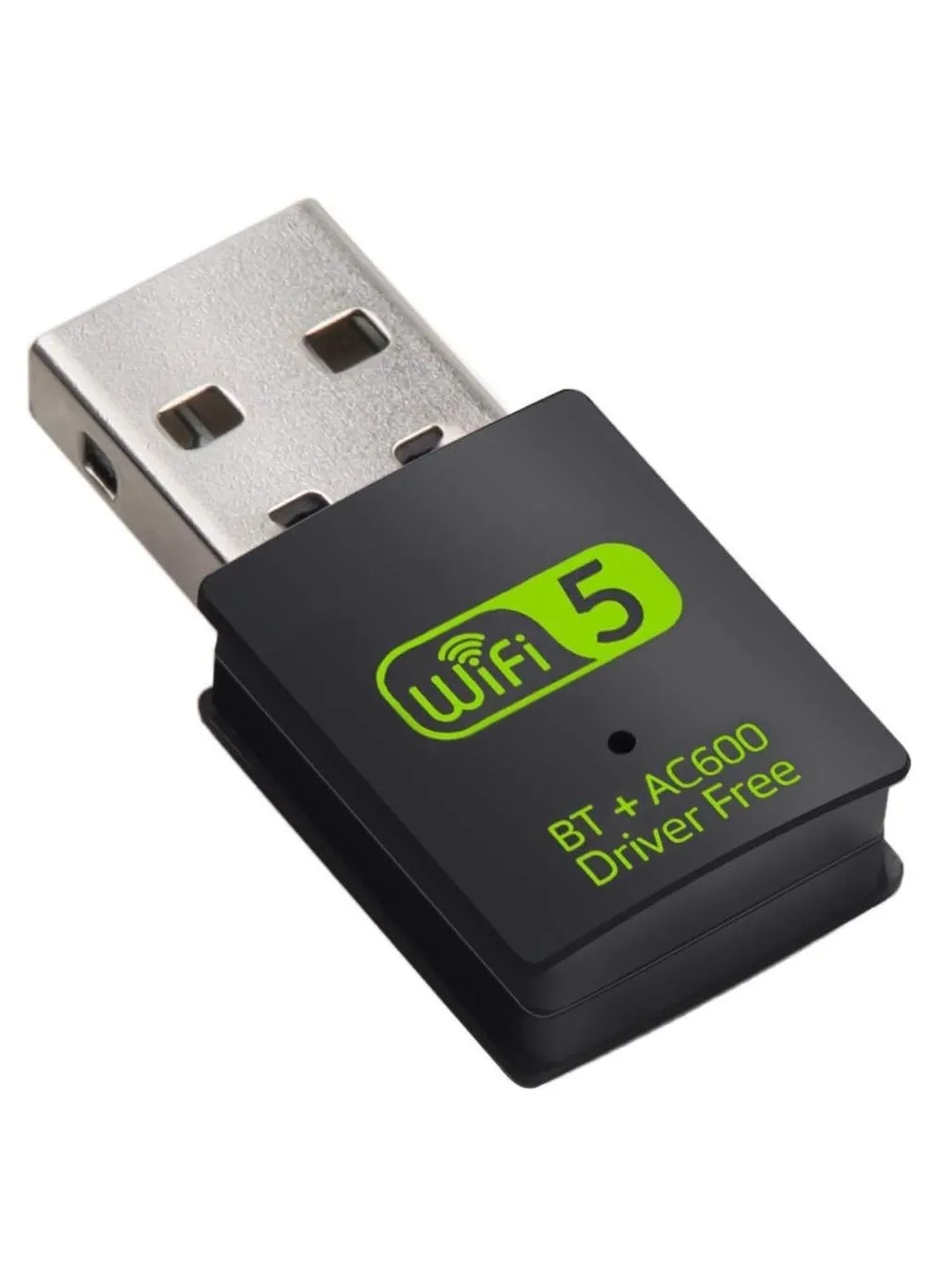 محول USB WiFi Bluetooth، جهاز استقبال خارجي للشبكة اللاسلكية ثنائي النطاق 2.4/5 جيجاهرتز بسرعة 600 ميجابت في الثانية، دونجل WiFi صغير للكمبيوتر الشخصي/الكمبيوتر المحمول/الكمبيوتر المكتبي-1