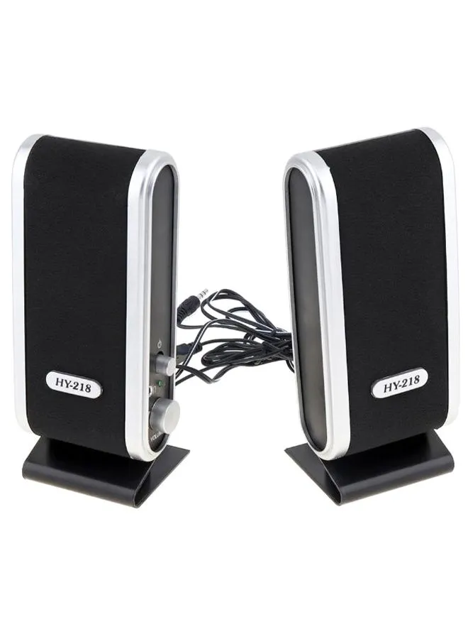 USB Wired Computer PC Speaker Black/Silver-1