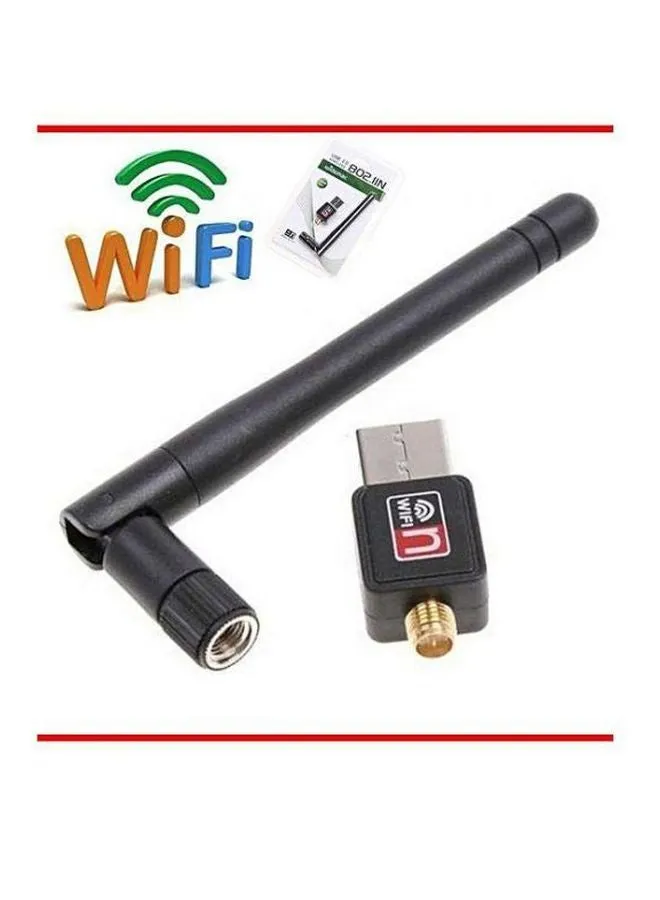 محول USB لاسلكي مع أنتينا أسود-2