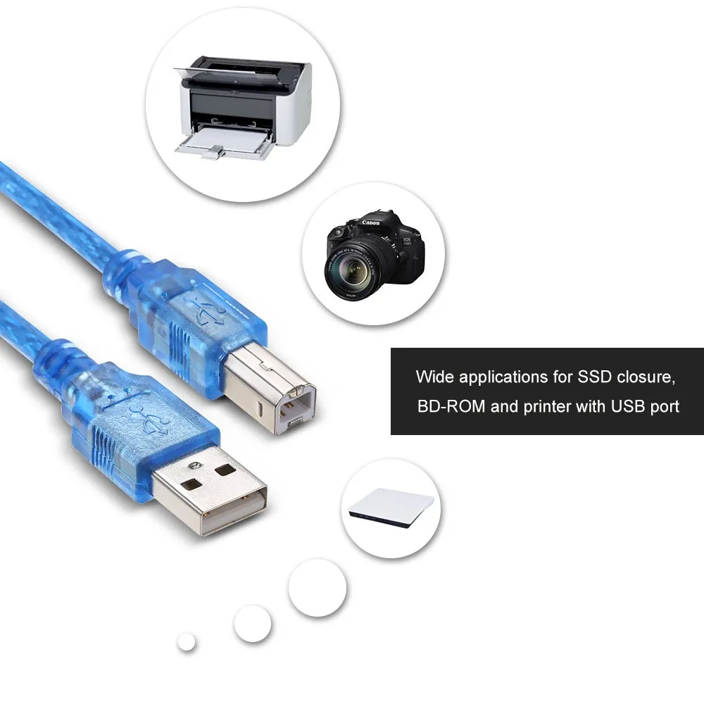 كابل طابعة USB2.0 ذكر AM إلى وصلة أنثى BM متعدد الألوان-2