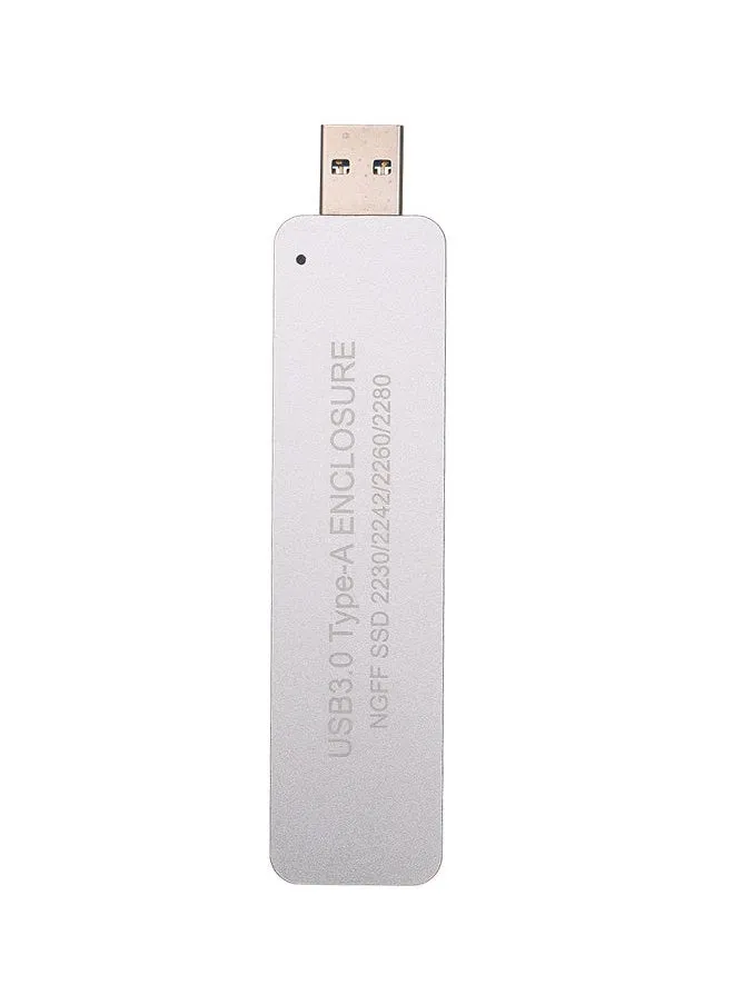 حافظة محرّك أقراص SSD بمنفذ USB3.0 Type-A NGFF(M.2) لون فضيّ-1