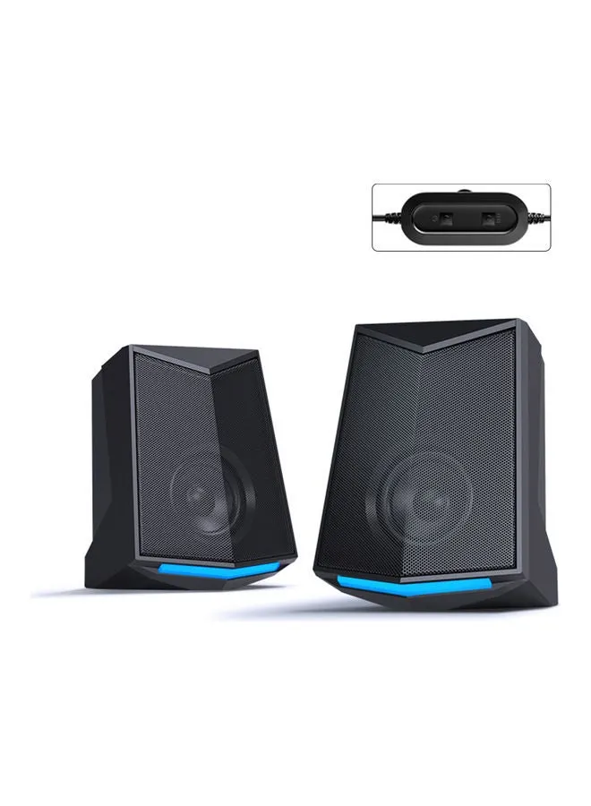 V-115 Computer Desktop Speaker Black/Blue-1