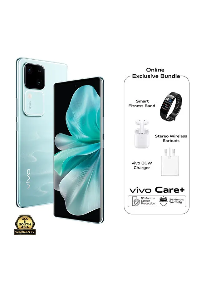 V30 5G ثنائي شريحة الاتصال Aqua وذاكرة الوصول العشوائي (RAM) سعة 12 جيجابايت وسعة 256 جيجابايت مع سماعات أذن حصرية وسوار لياقة ذكي وشاحن بقدرة 80 وات وضمان لمدة 24 شهرًا + استبدال الشاشة لمدة عام - إصدار الشرق الأوسط-1