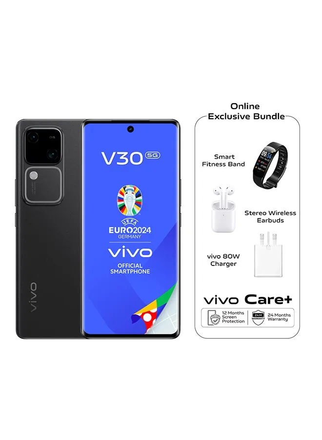 V30 5G ثنائي شريحة الاتصال، أسود نوبل، 12 جيجابايت رام، 512 جيجابايت مع هدايا حصرية، سماعات أذن، سوار لياقة ذكي، شاحن 80 وات وضمان 24 شهرًا + استبدال الشاشة لمدة عام - إصدار الشرق الأوسط-1