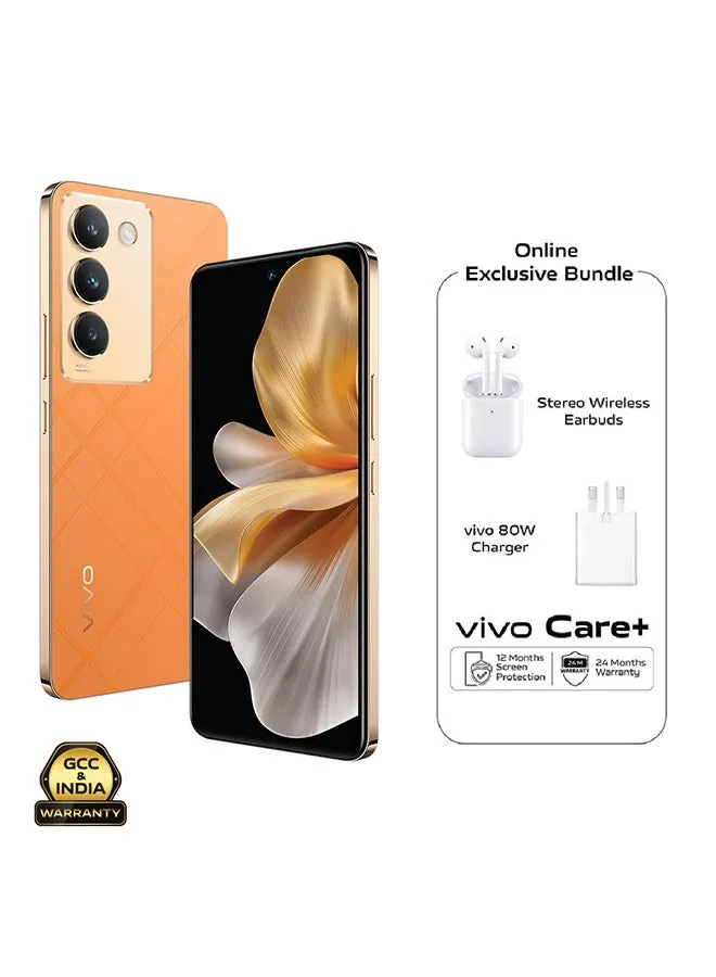 V30 Lite 5G ثنائي الشريحة جلد برتقالي 12 جيجابايت + 12 جيجابايت رام 256 جيجابايت - مع هدايا حصرية، سماعات أذن، شاحن 80 واط وضمان لمدة 24 شهرًا + استبدال الشاشة لمدة عام - إصدار الشرق الأوسط-1