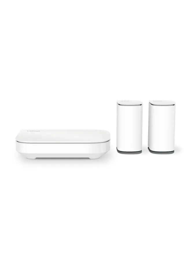 مجموعة Velop Micro Mesh WiFi 6 Router + Node Dual Band AX3000 | نظام Cognitive Mesh بسرعة 2.5 جيجابت في الثانية، إعداد بسيط، تغطية تصل إلى 5000 قدم مربع وما يصل إلى 150 جهازًا، عبوة من 3 قطع | 1 جهاز توجيه، 2 Node-2