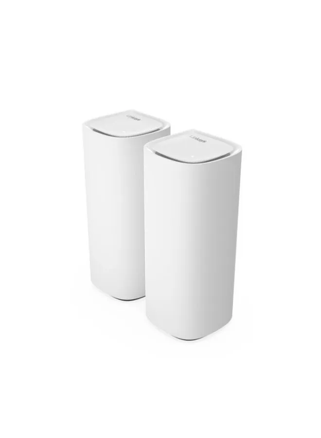 نظام Velop Pro 7 Mesh WiFi 7 MBE7002 - جهاز توجيه شبكي معرفي مزود بسرعات ثلاثية الموجات وأكثر من 10 جيجابت في الثانية - تغطية منزلية كاملة تصل إلى 550 مترًا مربعًا. - توصيل 400 جهاز - عبوتان باللون الأبيض-2