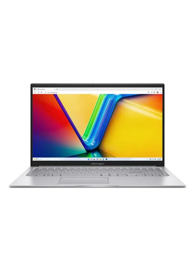 كمبيوتر محمول Vivobook X1504VA بشاشة FHD مقاس 15.6 بوصة ومعالج Core i7-1355U وذاكرة وصول عشوائي سعة 8 جيجابايت ومحرك أقراص SSD سعة 1 تيرابايت وبطاقة رسومات Intel Iris Xe ودوس مجاني (بدون Windows) باللغة الإنجليزية/العربية فضي رائع-1