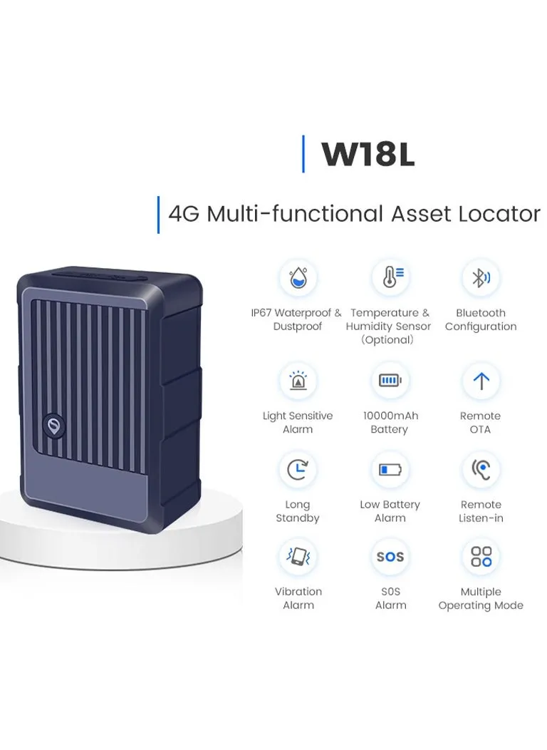 W18L - جهاز تعقب GPS لاسلكي عالمي مع مراقبة درجة الحرارة-1