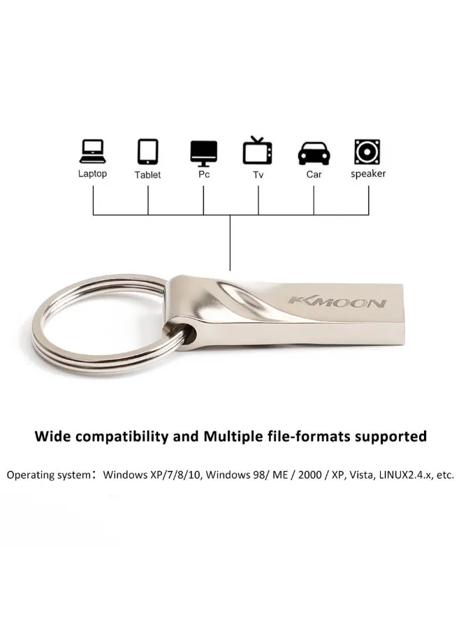 فلاش درايف بمنفذ USB 2.0 ضد الماء مع حلقة للمفتاح C7172S-64-L فضي-2