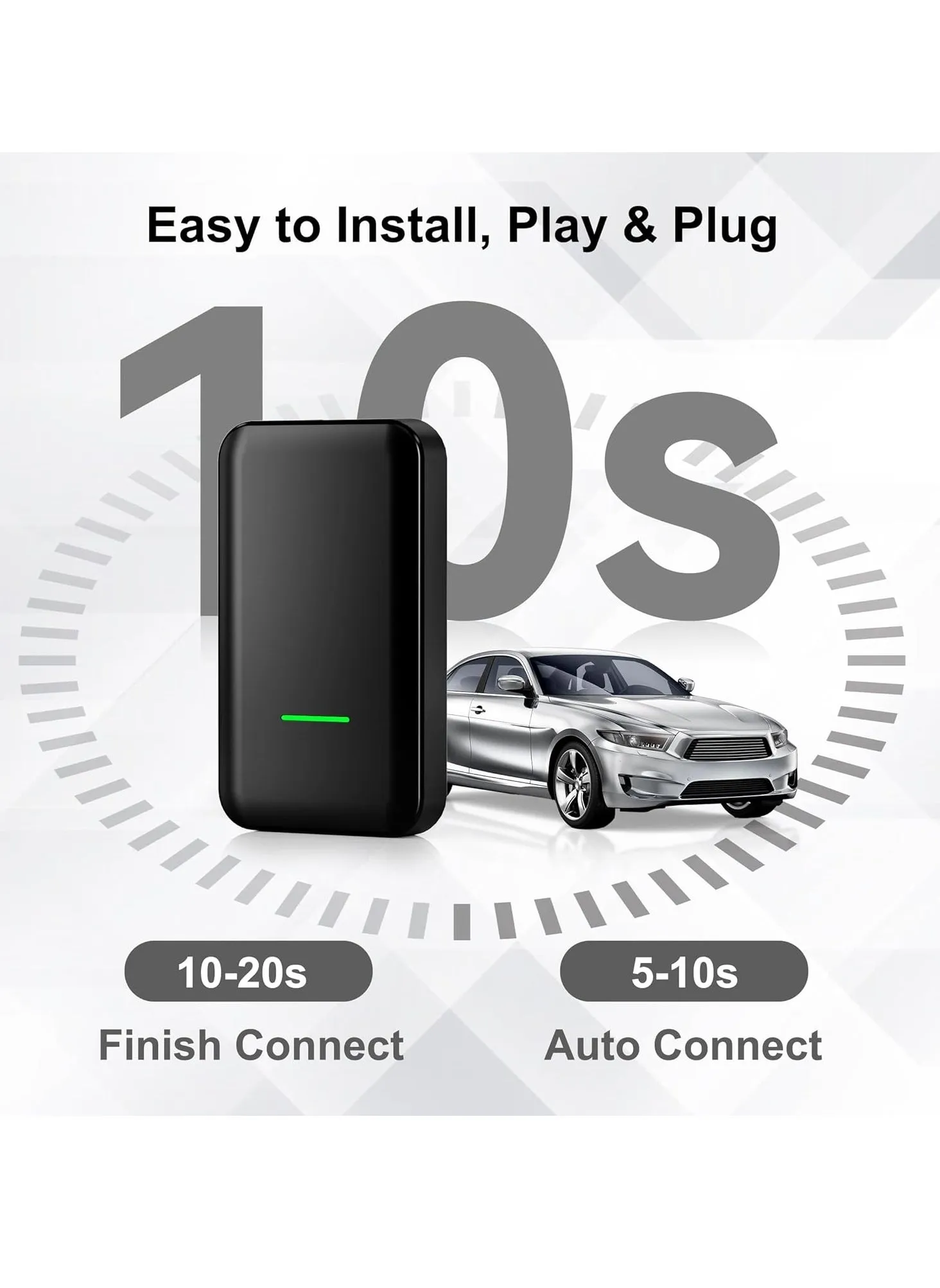 محول CarPlay اللاسلكي، دونجل Bluetooth Plug & Play Car Play، محول USB/Type-C سلكي إلى لاسلكي CarPlay 2023، صندوق CarPlay Magic Cars متوافق مع السيارات من 2016+ والهواتف التي تعمل بنظام iOS 10+-2