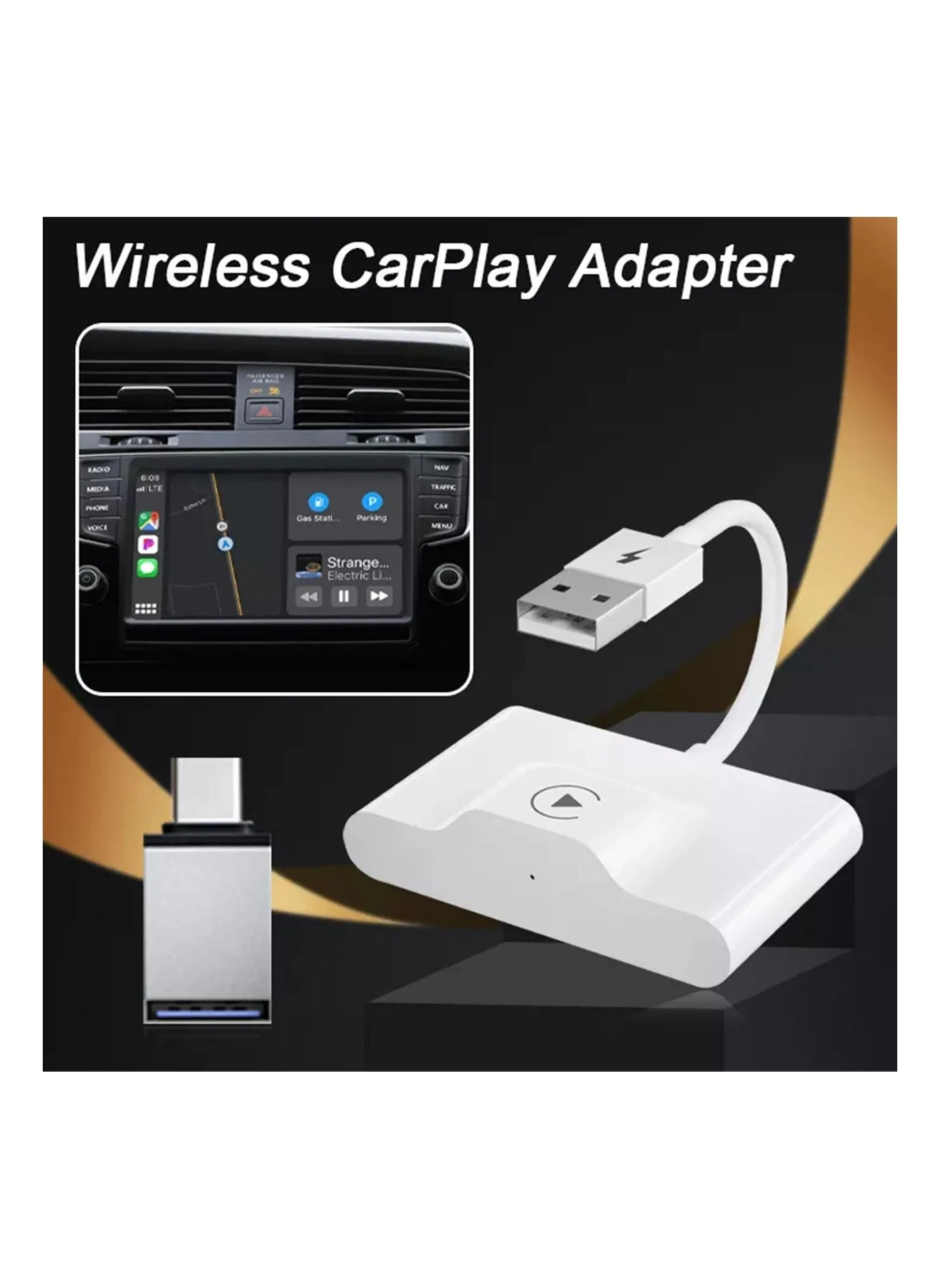 Wireless CarPlay Adapter for lPhone ,Wireless Auto Car Adapter,Apple Wireless Carplay Dongle,Plug Play 5GHz WiFi Online Update-1