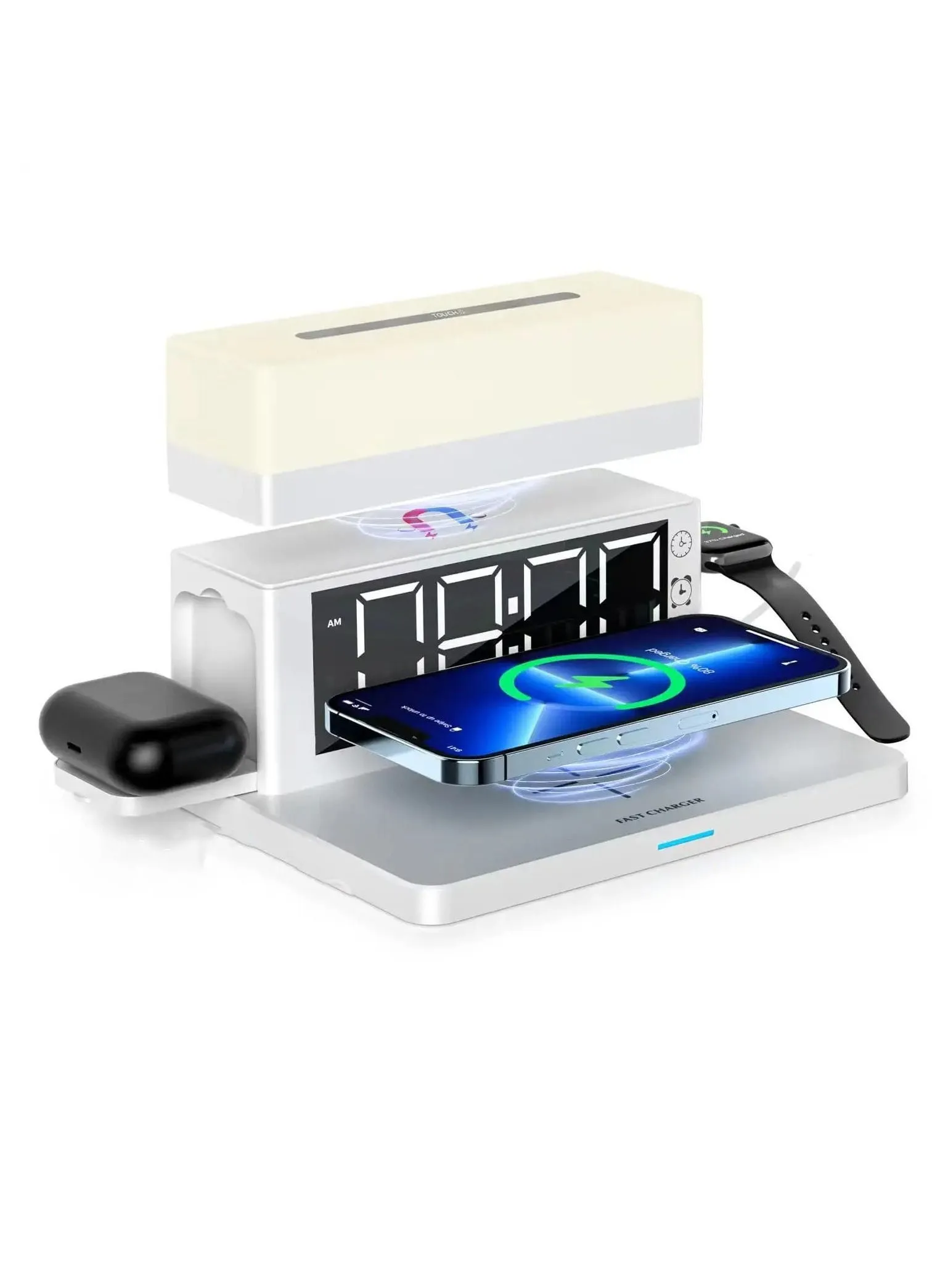 Wireless Charger, Charging Station with Digital Alarm Clock-1