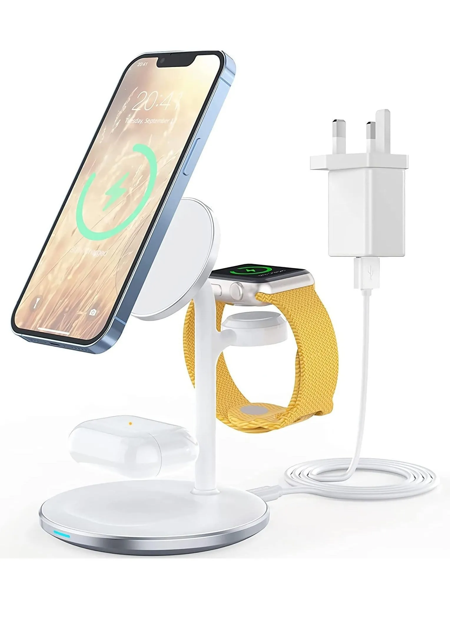 Wireless Charging Station for Multiple Devices, 15W Fast Mag Charger Stand-1