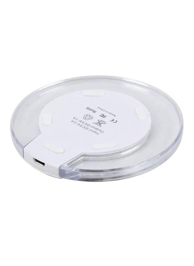 Wireless Fast Charging Charger With Micro USB Cable White/Clear-1