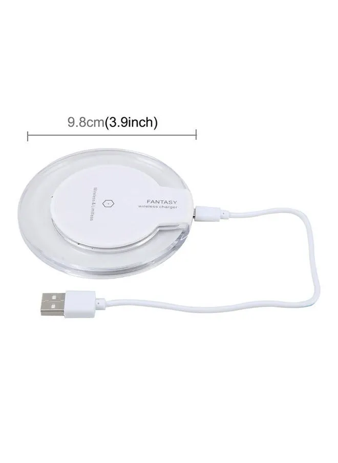 Wireless Fast Charging Charger With Micro USB Cable White/Clear-2