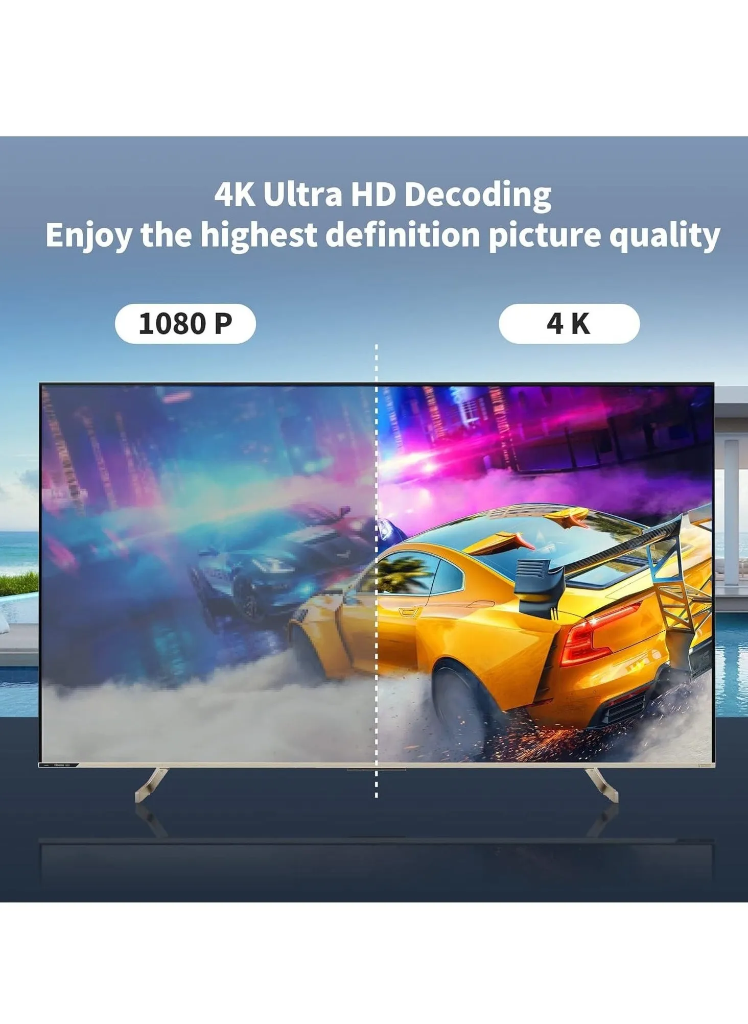 محول عرض HDMI لاسلكي 4K، جهاز استقبال لاسلكي، بث الوسائط الفيديو/الصوت/الملفات، موسع HDMI لاسلكي من الكمبيوتر المحمول أو الكمبيوتر الشخصي أو الهاتف الذكي إلى شاشة العرض HDTV-2