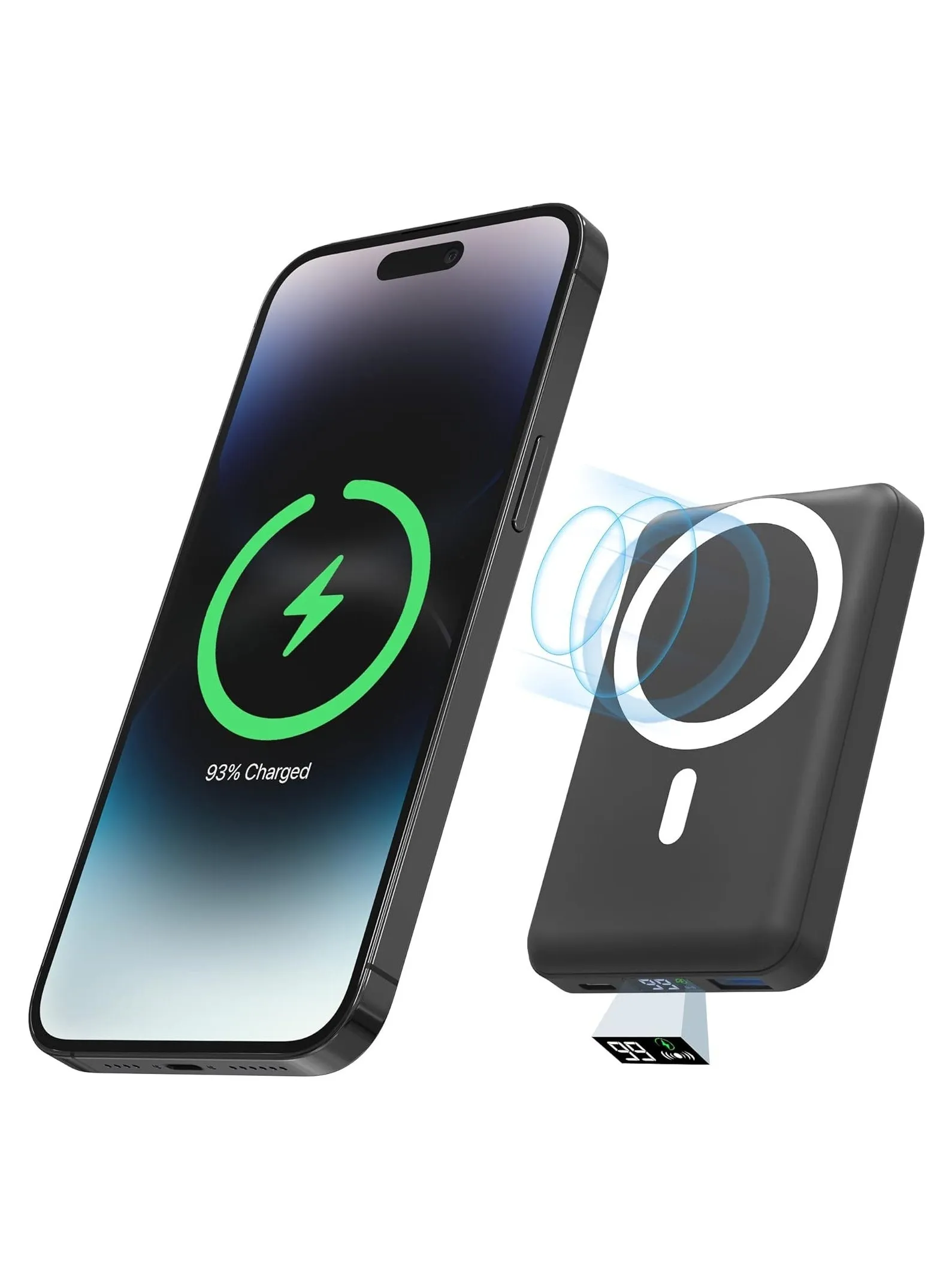 Wireless Portable Charger: 10000mAh Magnetic Mobile Power Supply with Type-C Cable, LED Display, 22.5W PD Fast Charging - Lighting Safety Battery Pack, Suitable for iPhone-2