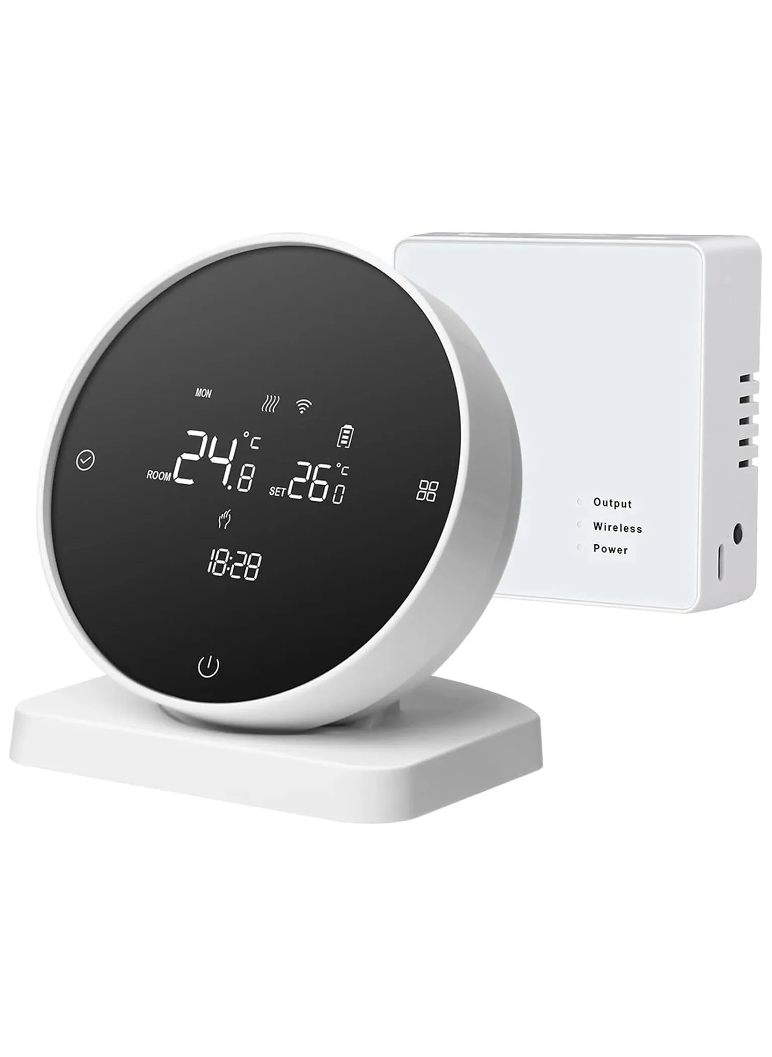 Wireless WiFi Thermostat with receiver for Gas Boiler Heating Programmable Smart Thermostat Supports Voice and APP Control Works with Google Home Smart Thermostat for Energy Saving-1