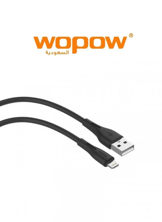 كابل بيانات لايتنينج TP01 من Wopow بطول 1.2 متر لأجهزة Apple iPhone وiPad - أسود-1