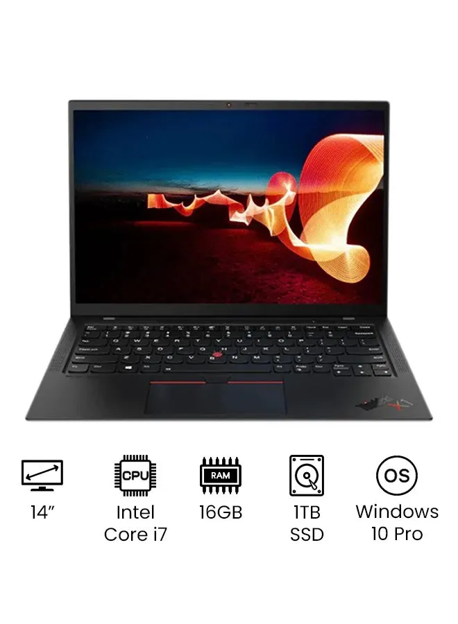 لابتوب X1 كربوني مع شاشة 14 بوصة عالية الدقة بالكامل ، معالج كور i7-1165G7 / ذاكرة وصول عشوائي 16 جيجابايت / 1 تيرابايت اس اس دي / انتل ايريس اكس اي جرافيكس / نظام تشغيل ويندوز 10 برو الإنجليزية/العربية أسود-1