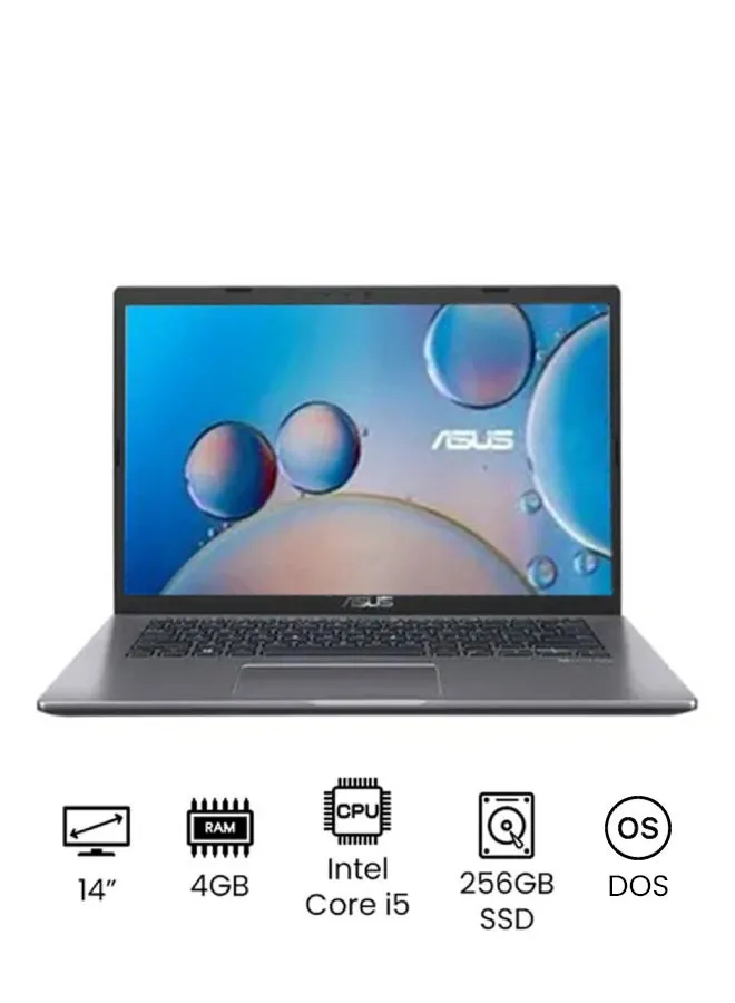 لابتوب X415EA-EK616 بشاشة فائقة الدقة مقاس 14 بوصة ومعالج كور i5 / ذاكرة وصول عشوائي رام 4 جيجابايت / سعة تخزين 256 جيجابايت إس إس دي / بدون ويندوز / بطاقة رسومات إنتل ايريس اكس اي الإنجليزية/العربية رمادى-1