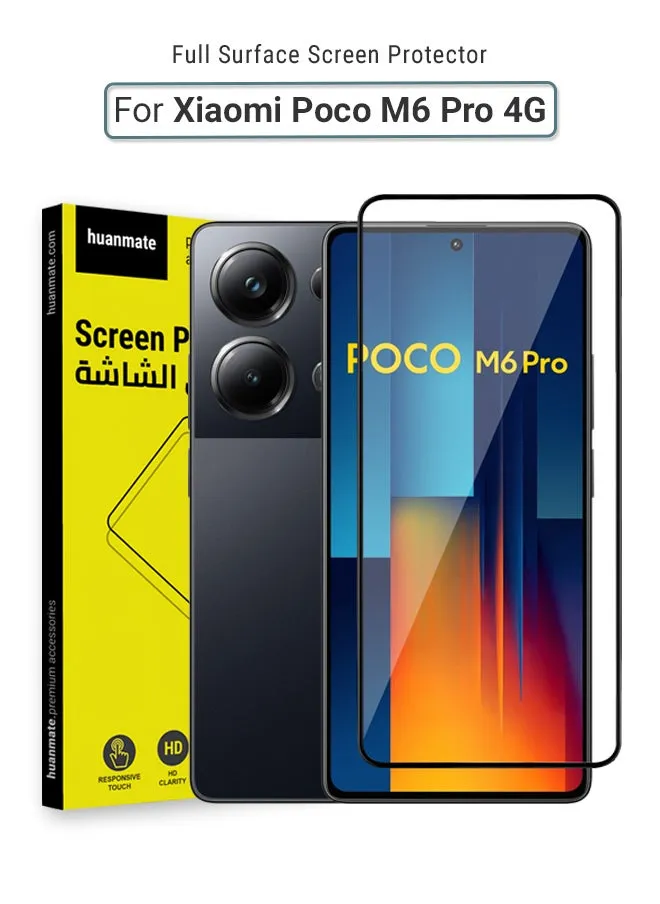 Xiaomi Poco M6 Pro 4G Screen Protector – Premium Edge to Edge Tempered Glass, High Transparency, Delicate Touch, Anti-Explosion, Smooth Arc Edges, Easy Installation-1