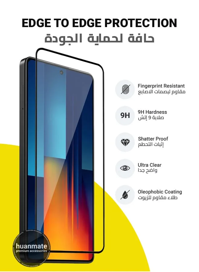 Xiaomi Poco M6 Pro 4G Screen Protector – Premium Edge to Edge Tempered Glass, High Transparency, Delicate Touch, Anti-Explosion, Smooth Arc Edges, Easy Installation-2