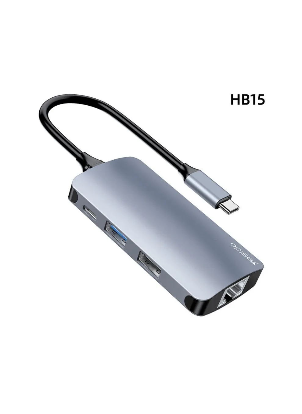 قاعدة إرساء محول USB Type-C من يسيدو HB15 USB Type-C 6 في 1 لشاشات اللابتوب التي تعمل بنظام Windows من النوع C - رمادي-2